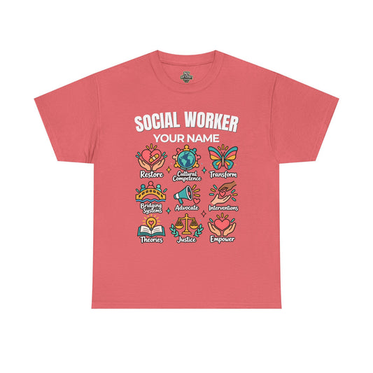 Personalized Social Worker T-Shirt with Custom Name | Social Work Gift