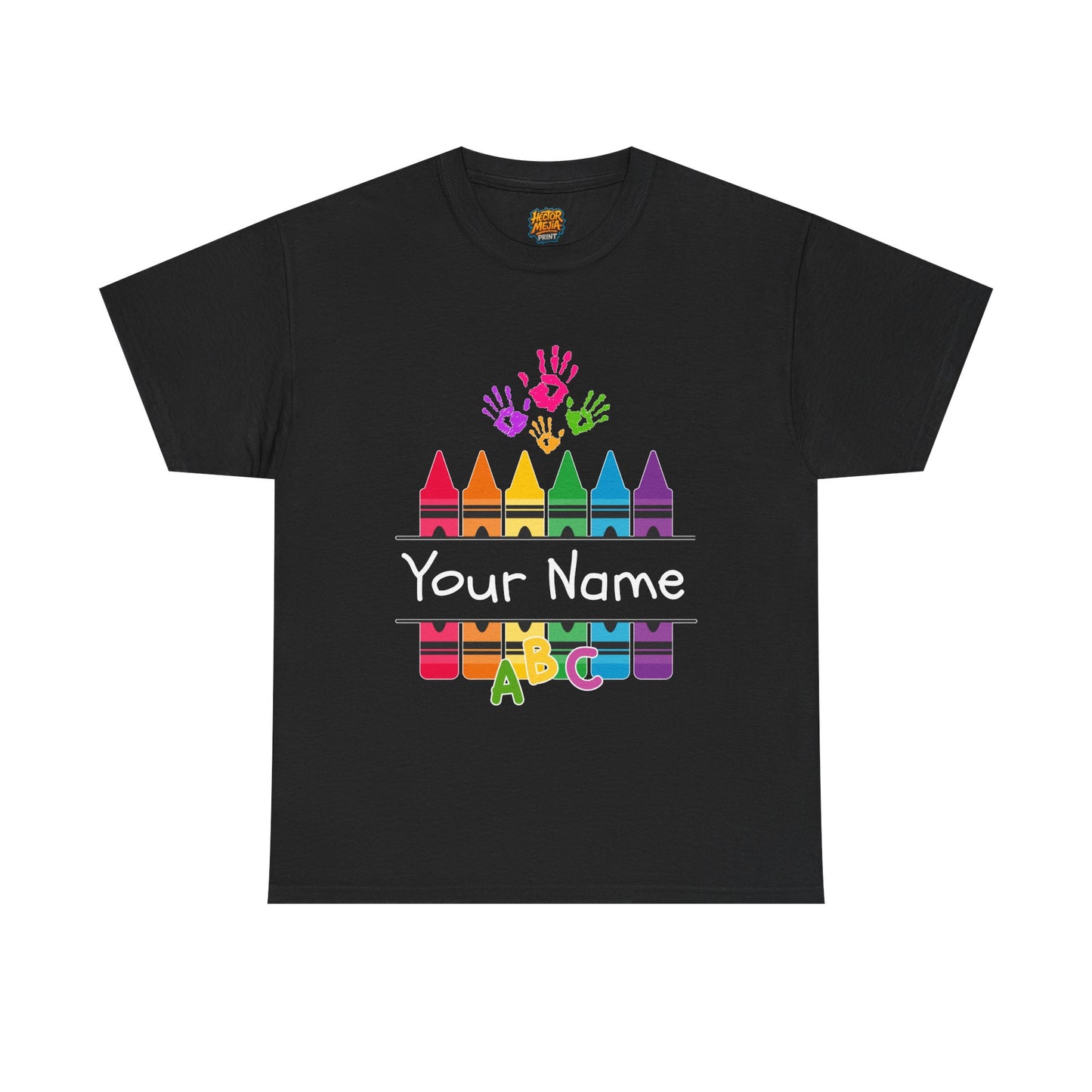 Personalized Teachers shirt with  crayon design | 100% Cotton