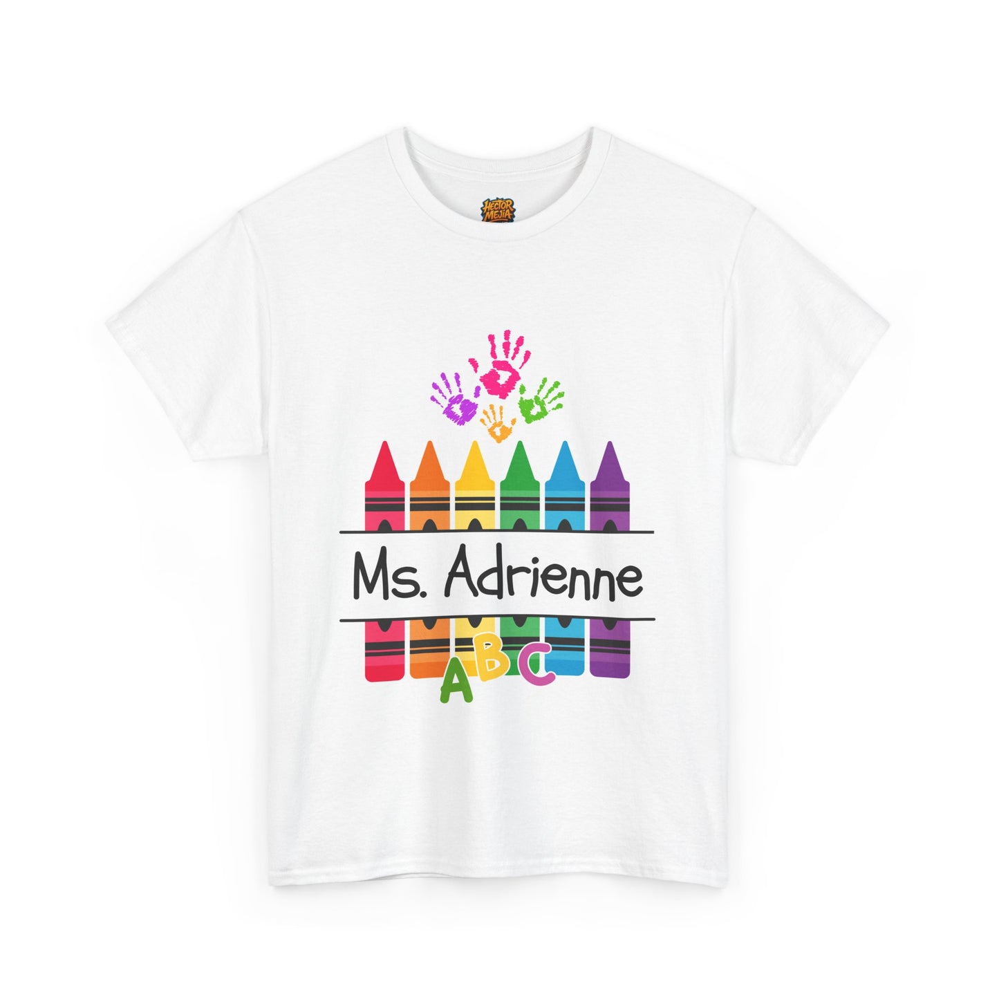 Personalized Teachers shirt with  crayon design | 100% Cotton