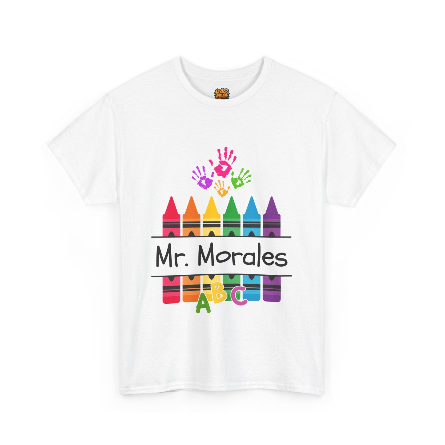 Personalized Teachers shirt with  crayon design | 100% Cotton
