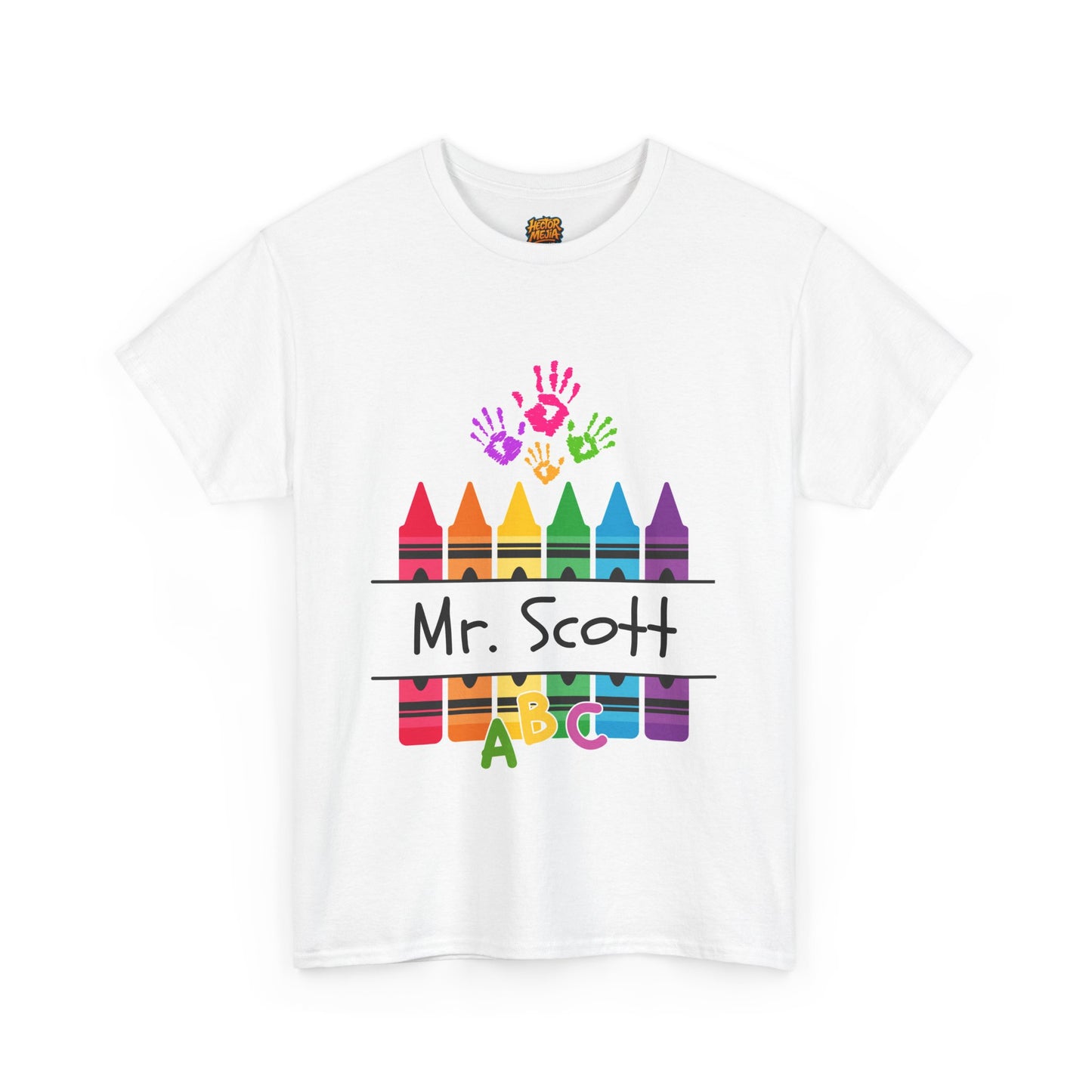 Personalized Teachers shirt with  crayon design | 100% Cotton