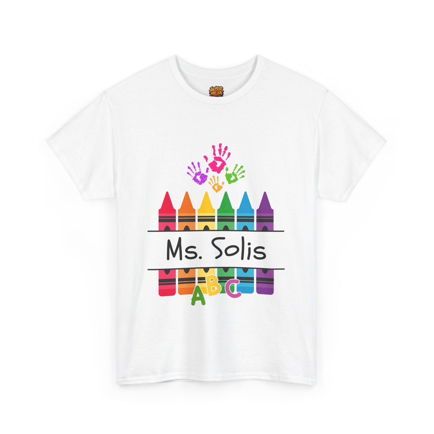 Personalized Teachers shirt with  crayon design | 100% Cotton