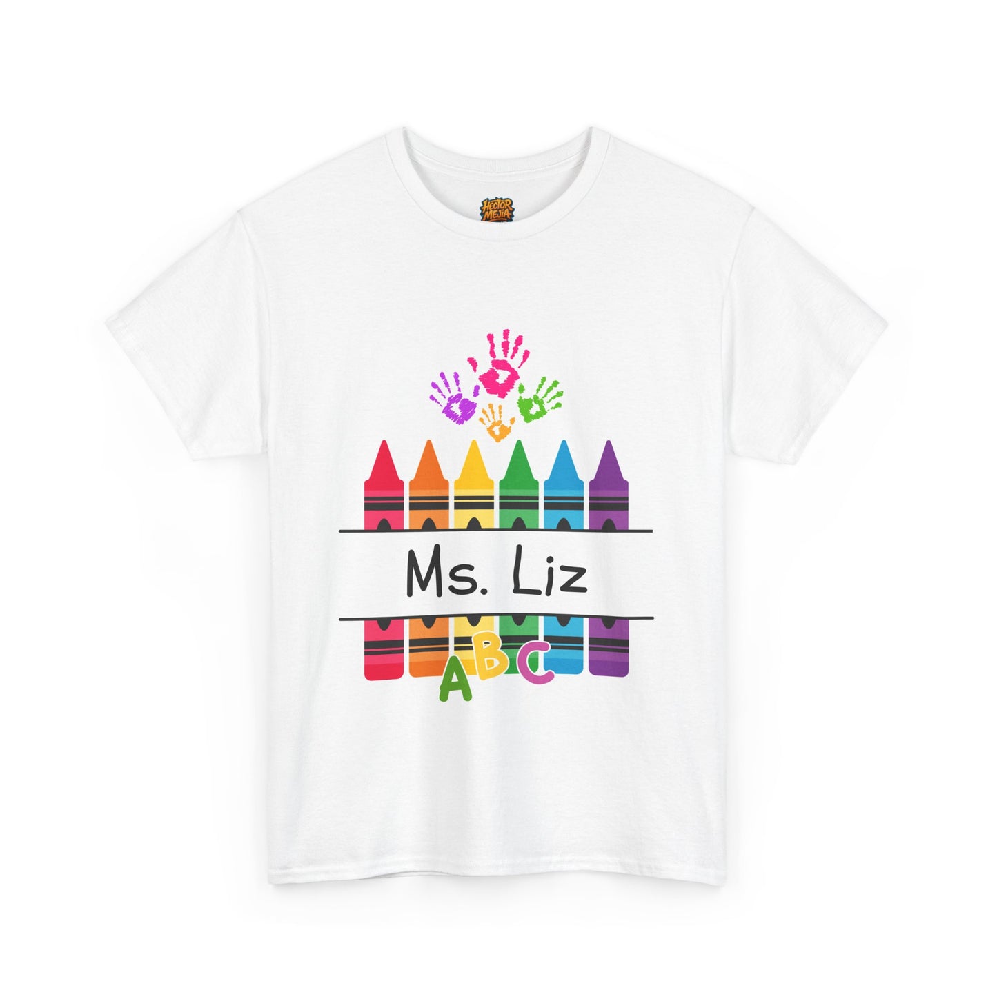 Personalized Teachers shirt with  crayon design | 100% Cotton