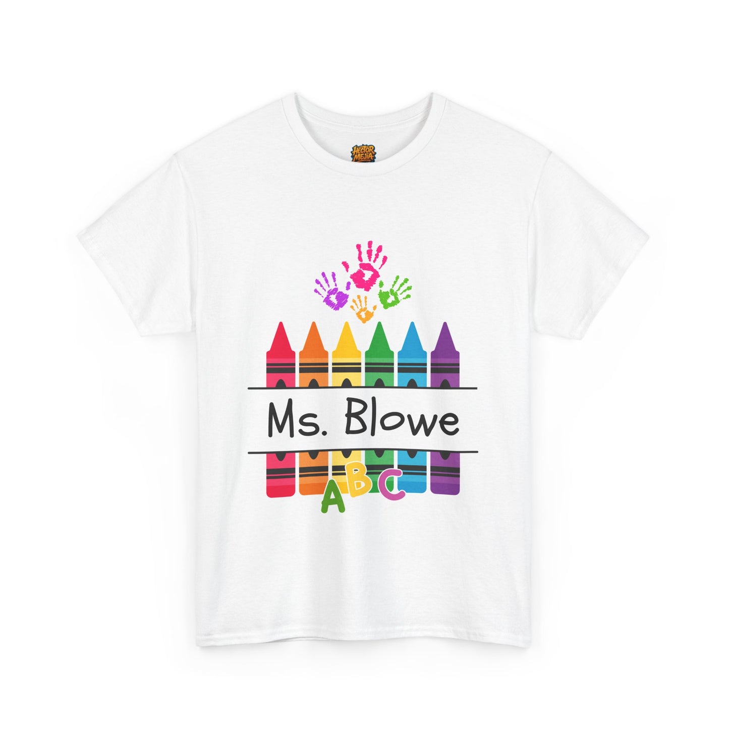 Personalized Teachers shirt with  crayon design | 100% Cotton