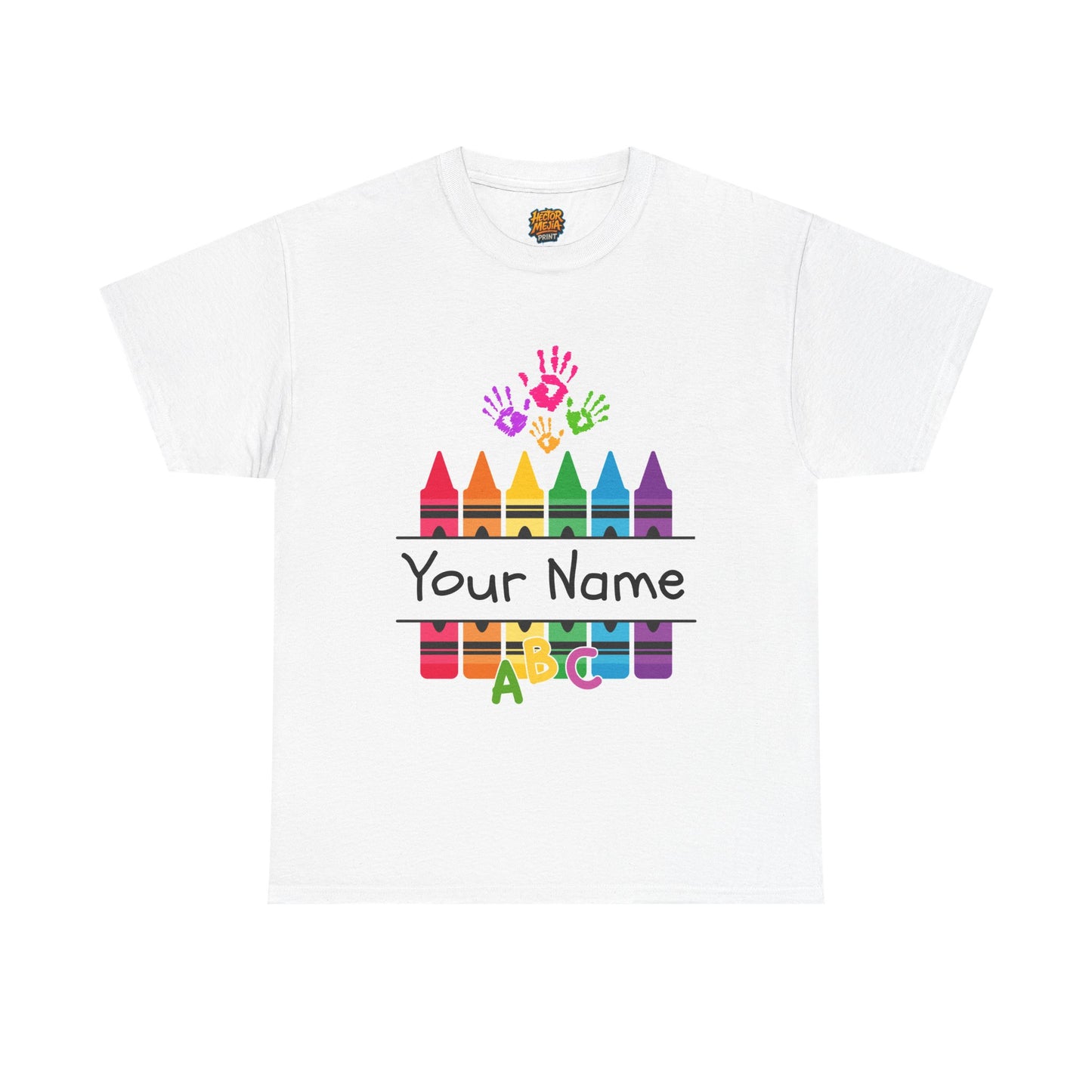 Personalized Teachers shirt with  crayon design | 100% Cotton