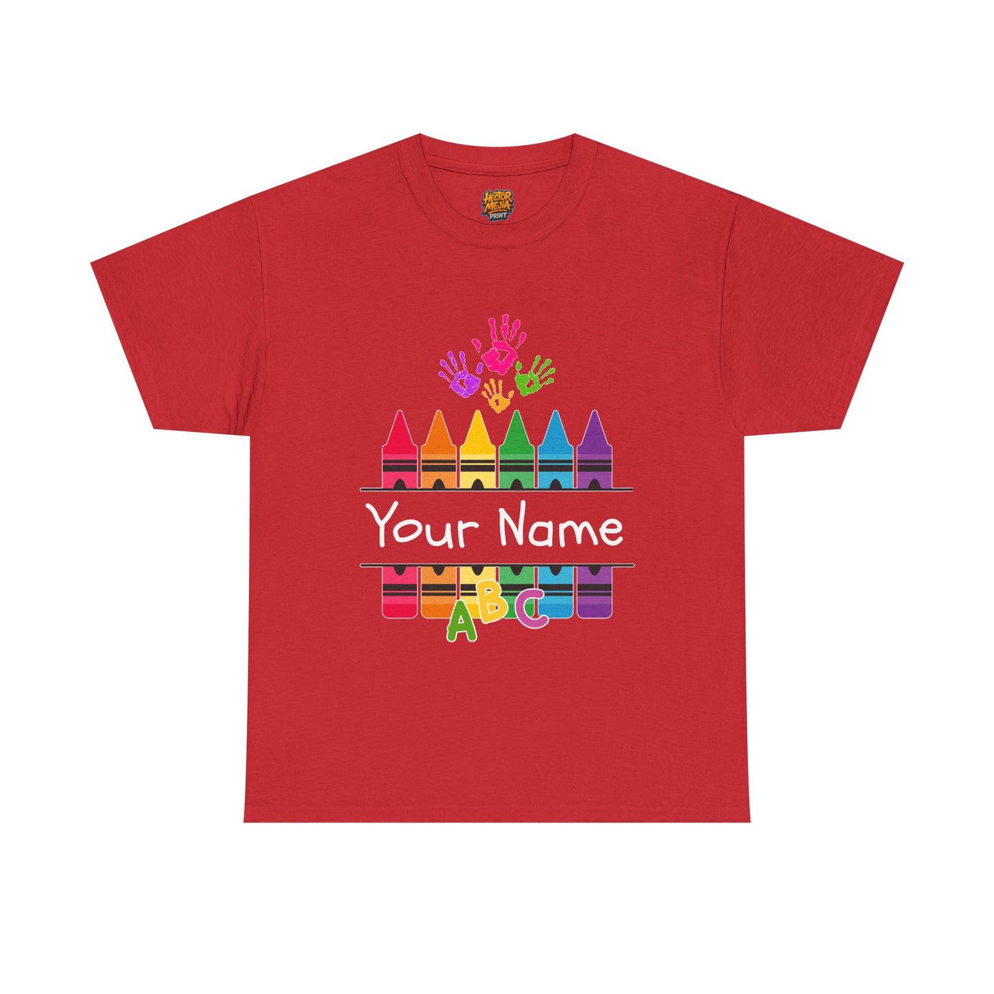 Personalized Teachers shirt with  crayon design | 100% Cotton