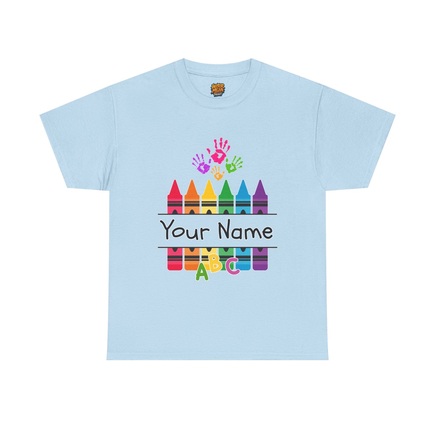 Personalized Teachers shirt with  crayon design | 100% Cotton