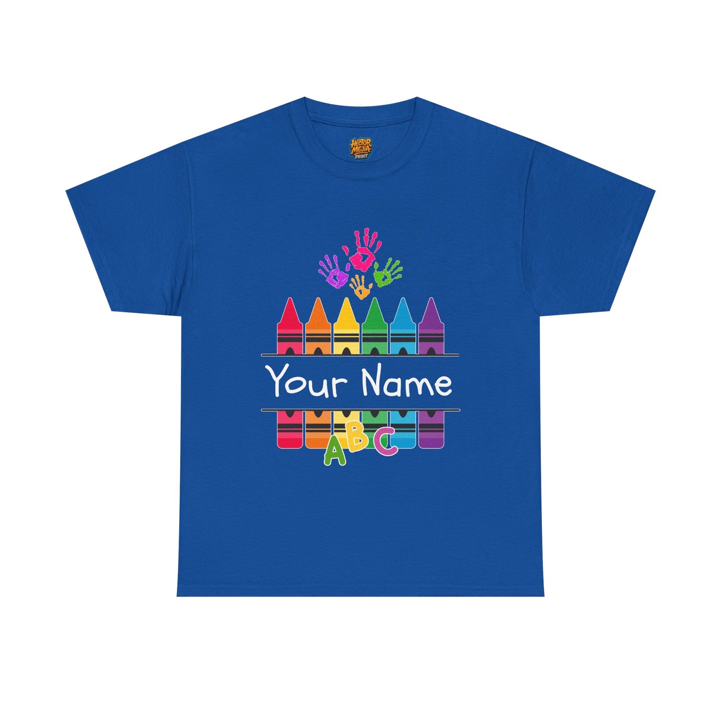 Personalized Teachers shirt with  crayon design | 100% Cotton