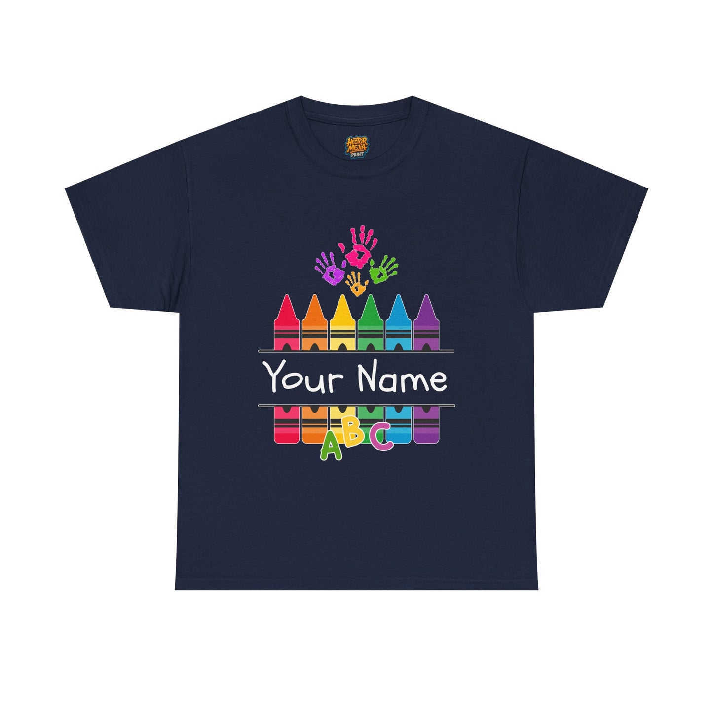 Personalized Teachers shirt with  crayon design | 100% Cotton