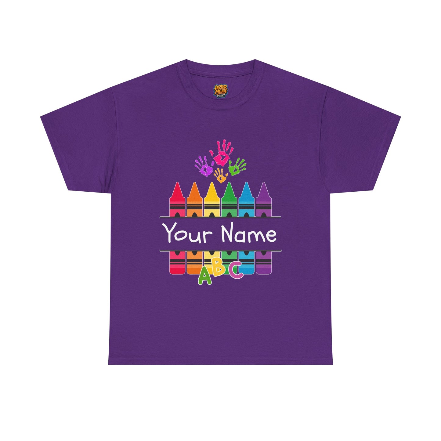 Personalized Teachers shirt with  crayon design | 100% Cotton