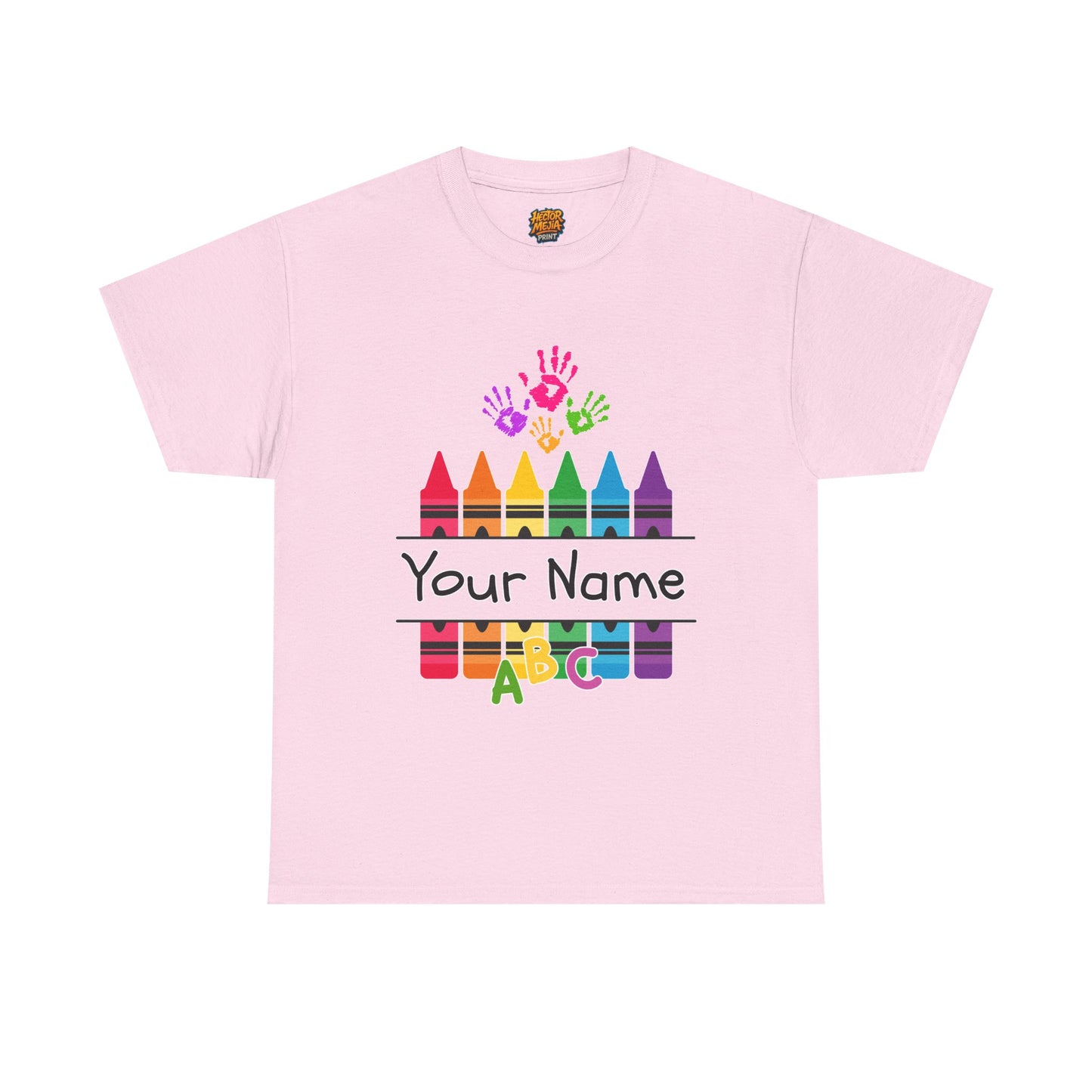 Personalized Teachers shirt with  crayon design | 100% Cotton