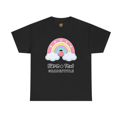 Rainbow Cotton Tee - Personalized Custom T-Shirt for Teachers