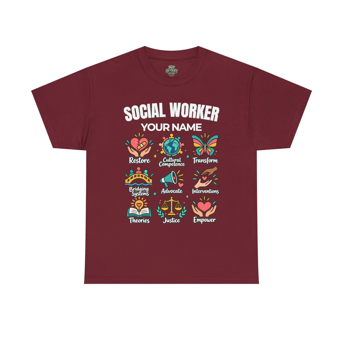 Personalized Social Worker T-Shirt with Custom Name | Social Work Gift