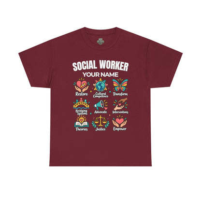 Personalized Social Worker T-Shirt with Custom Name | Social Work Gift