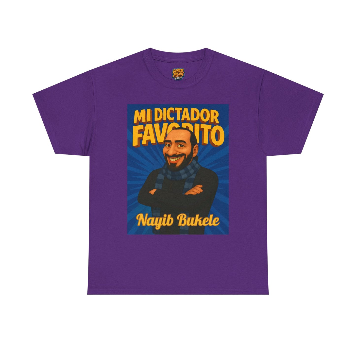 Unisex Heavy Cotton Tee Nayib Bukele 'Mi Dictador Favorito' Design | Funny Political Tee