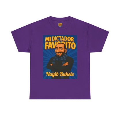 Unisex Heavy Cotton Tee Nayib Bukele 'Mi Dictador Favorito' Design | Funny Political Tee