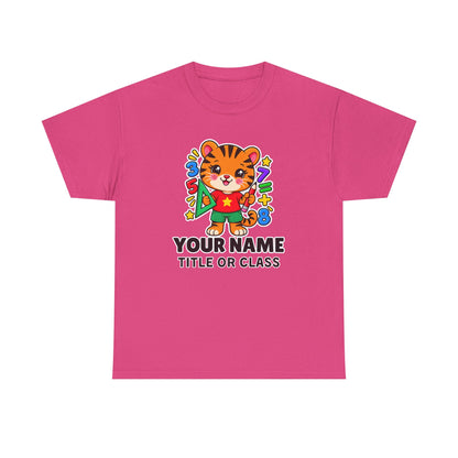 Personalized Tiger Teacher Shirt – Custom Name & Class