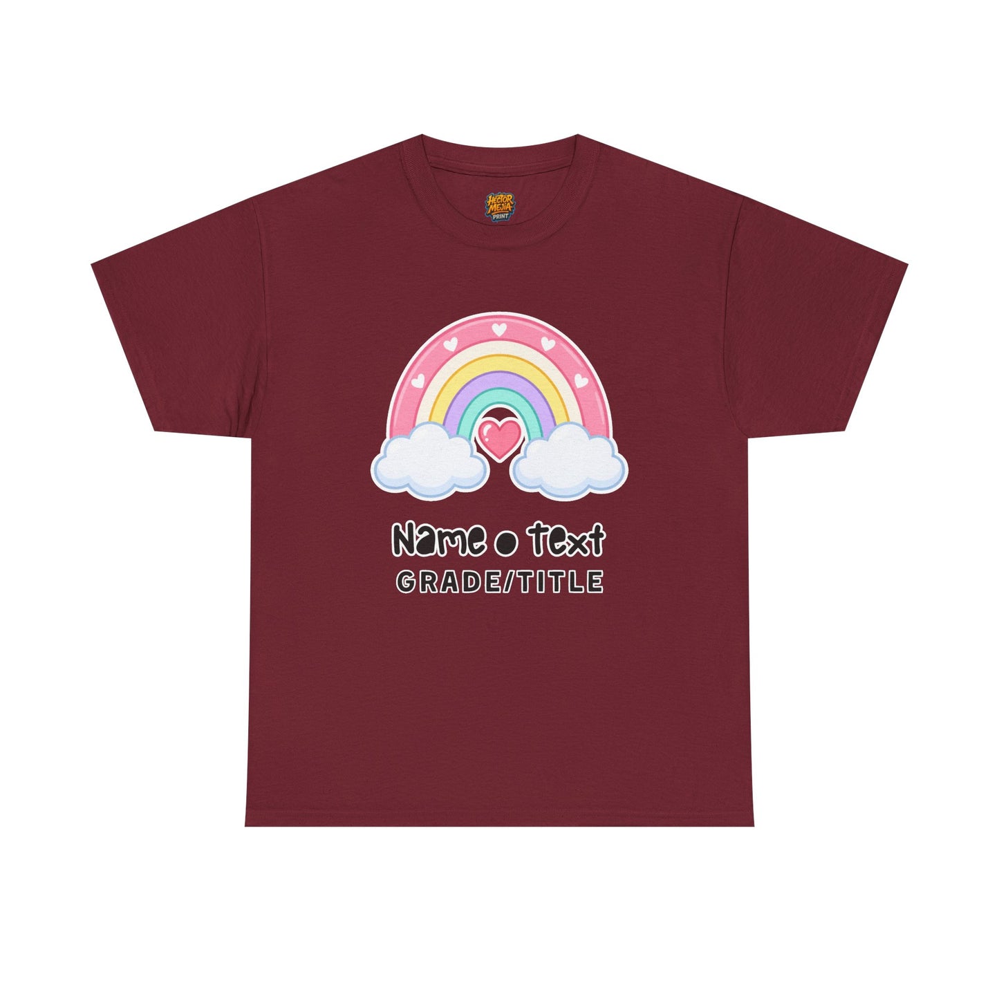 Rainbow Cotton Tee - Personalized Custom T-Shirt for Teachers