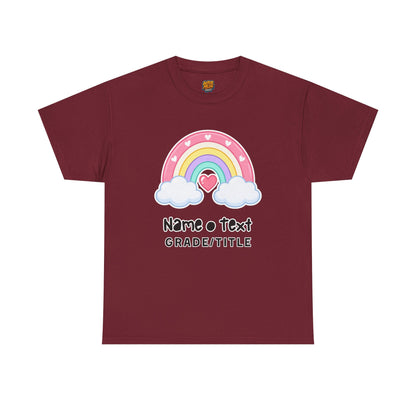 Rainbow Cotton Tee - Personalized Custom T-Shirt for Teachers