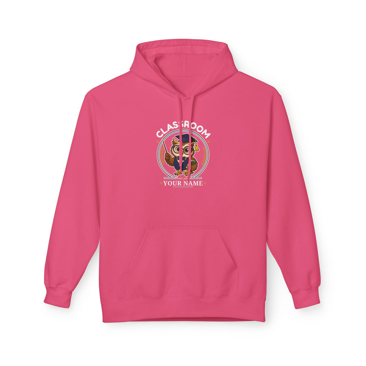 Personalized Teacher Owl Hoodie – Custom Name & Classroom Sweatshirt