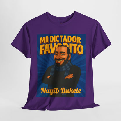 Unisex Heavy Cotton Tee Nayib Bukele 'Mi Dictador Favorito' Design | Funny Political Tee