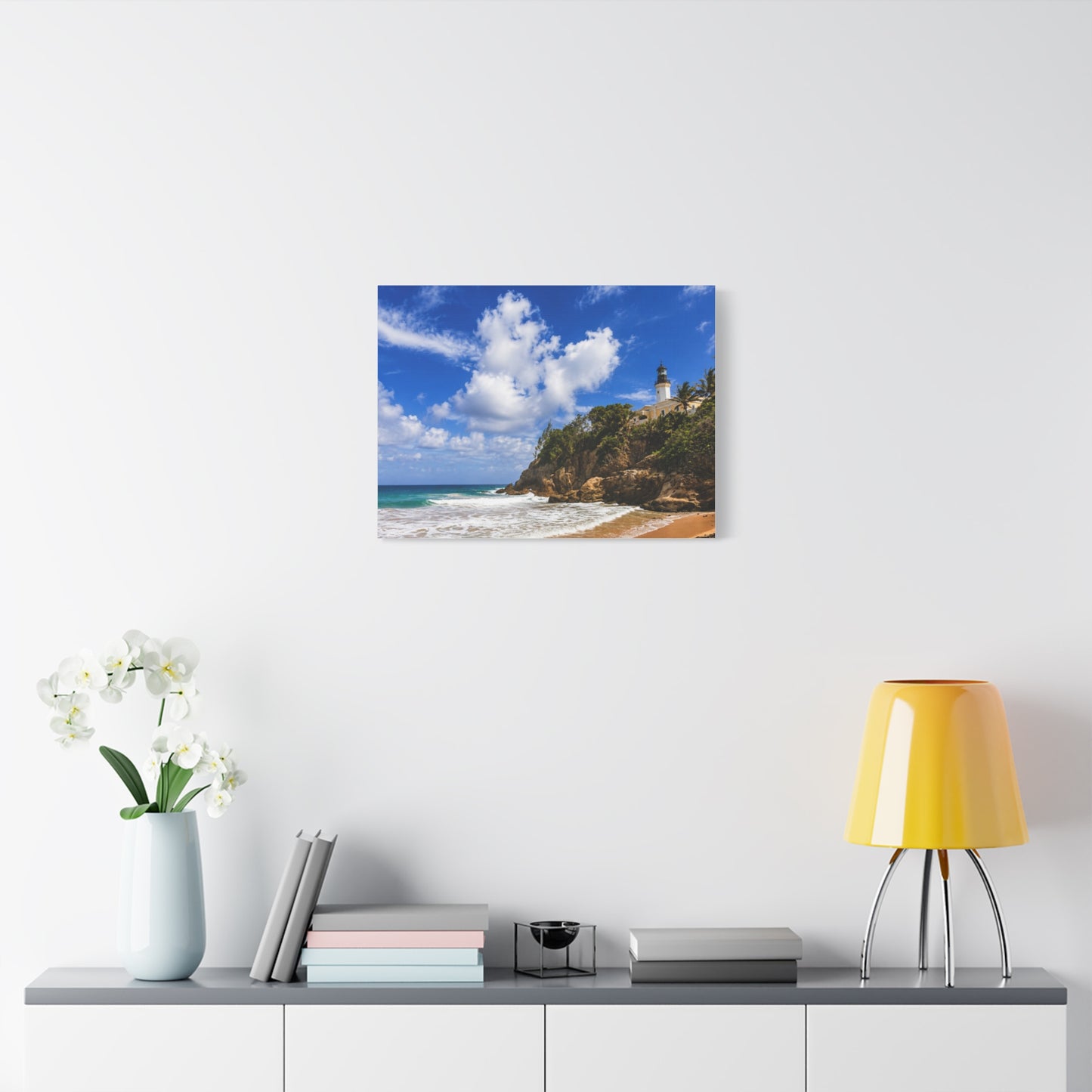 Lighthouse Beach Canvas Print — Matte Stretched Wall Art