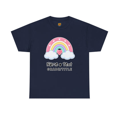 Rainbow Cotton Tee - Personalized Custom T-Shirt for Teachers