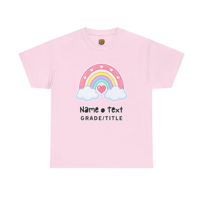 Rainbow Cotton Tee - Personalized Custom T-Shirt for Teachers