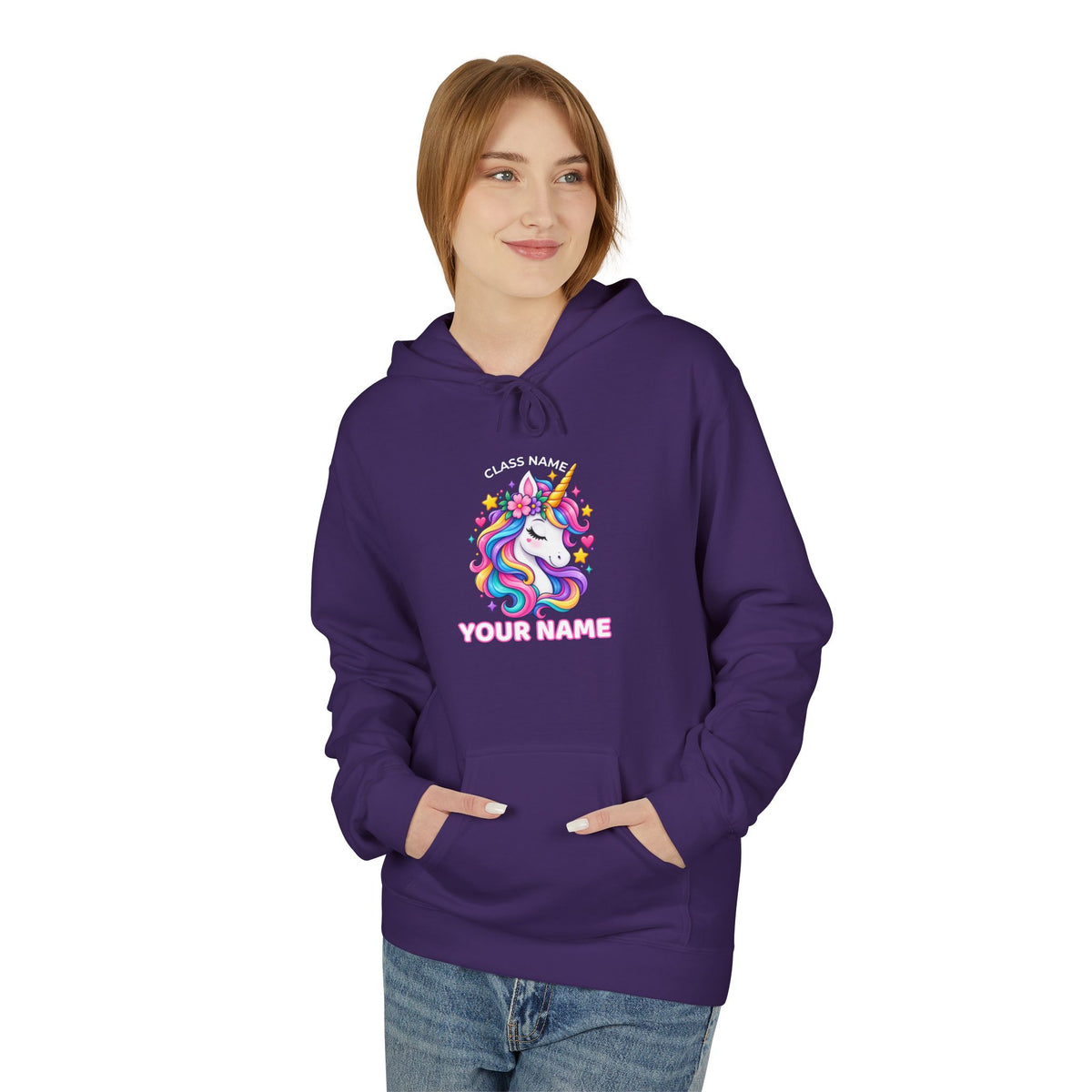 Personalized Unicorn Teacher Hoodie – Custom Name & Classroom Sweatshirt