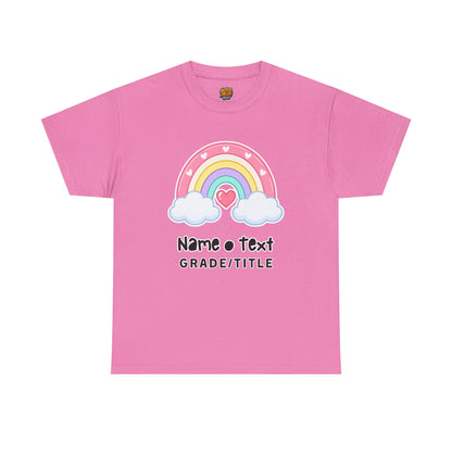 Rainbow Cotton Tee - Personalized Custom T-Shirt for Teachers