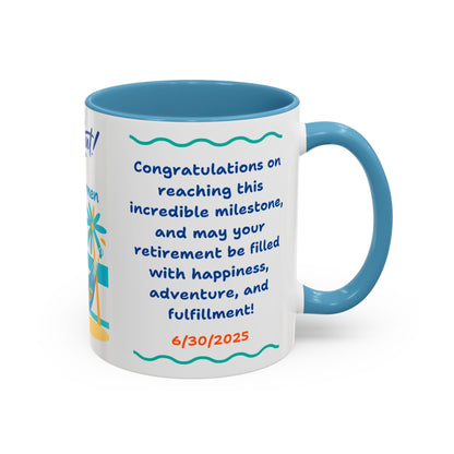Retirement Coffee Mug, Personalized Gift, Cozy Celebration Present, Milestone Commemoration, Office Desk Decor, Retirement Gift Idea,