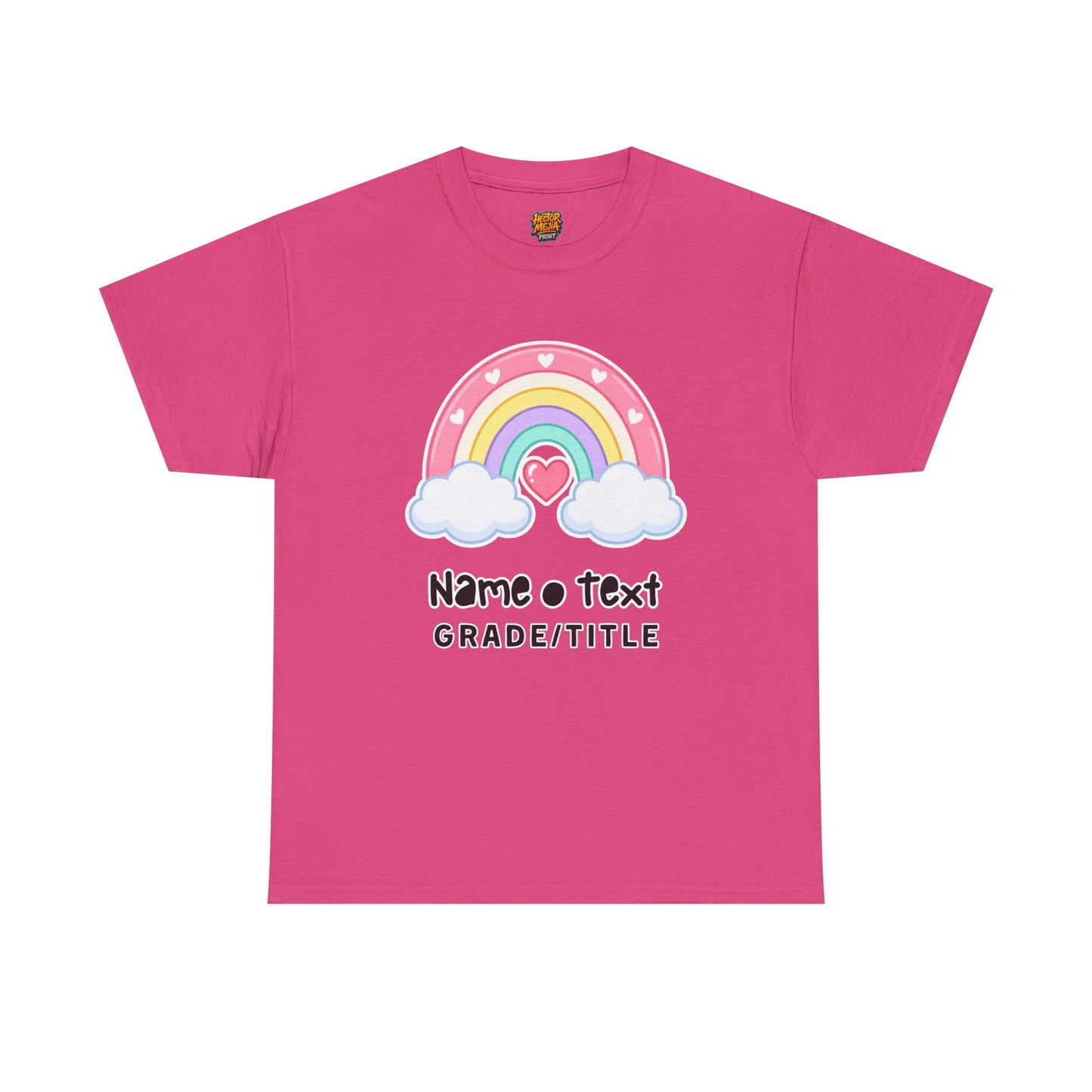 Rainbow Cotton Tee - Personalized Custom T-Shirt for Teachers