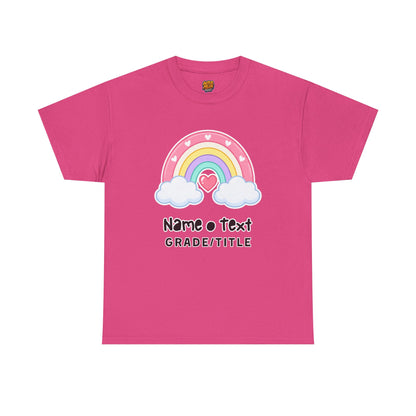 Rainbow Cotton Tee - Personalized Custom T-Shirt for Teachers