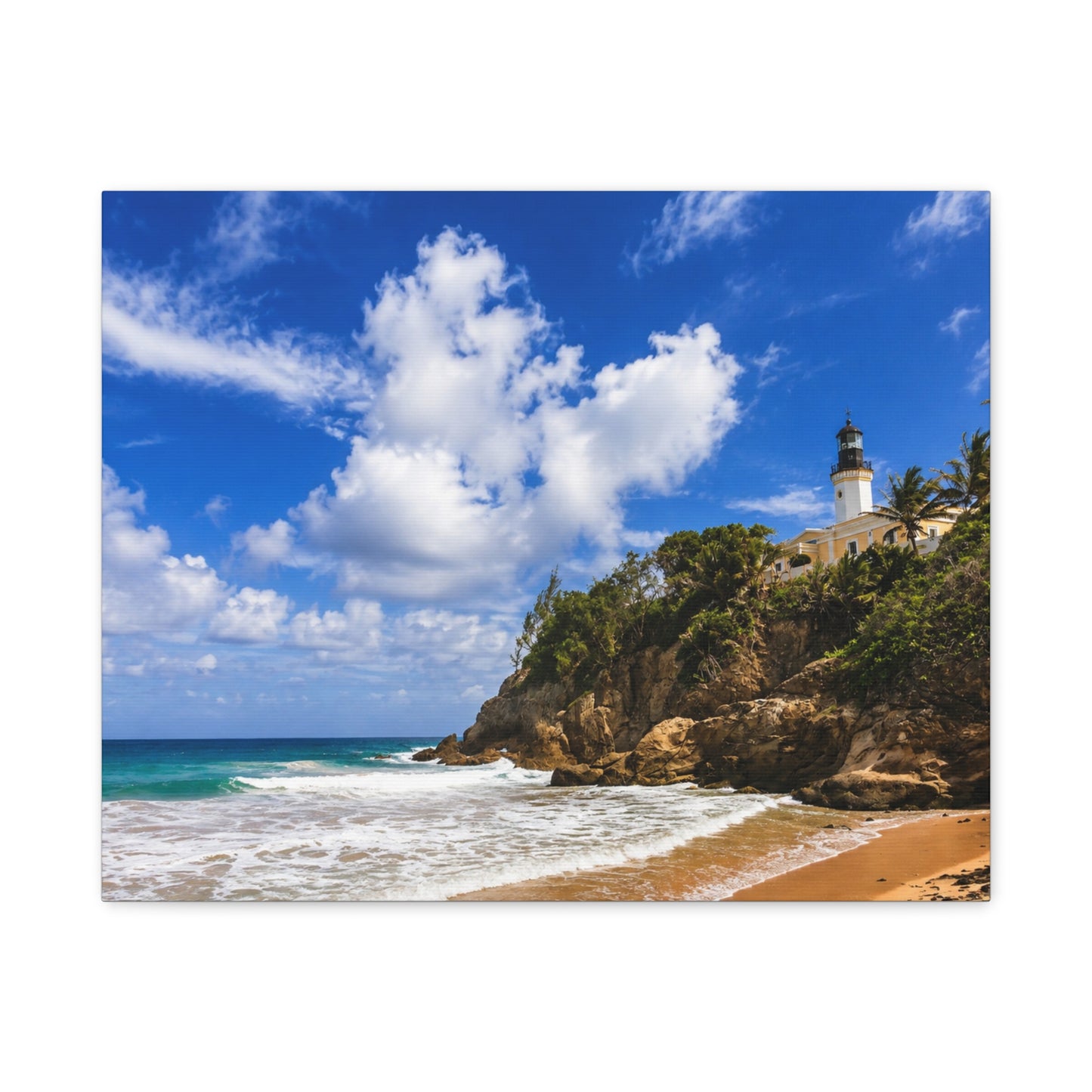 Lighthouse Beach Canvas Print — Matte Stretched Wall Art