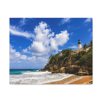 Lighthouse Beach Canvas Print — Matte Stretched Wall Art