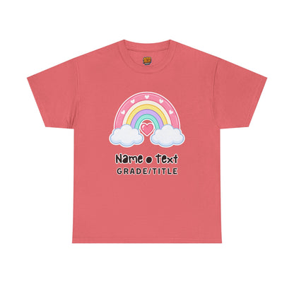 Rainbow Cotton Tee - Personalized Custom T-Shirt for Teachers