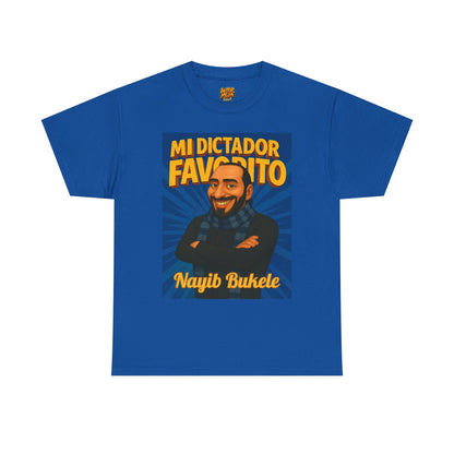 Unisex Heavy Cotton Tee Nayib Bukele 'Mi Dictador Favorito' Design | Funny Political Tee