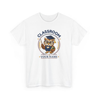 Personalized Owl Teacher Shirt – Custom Name Classroom Tee