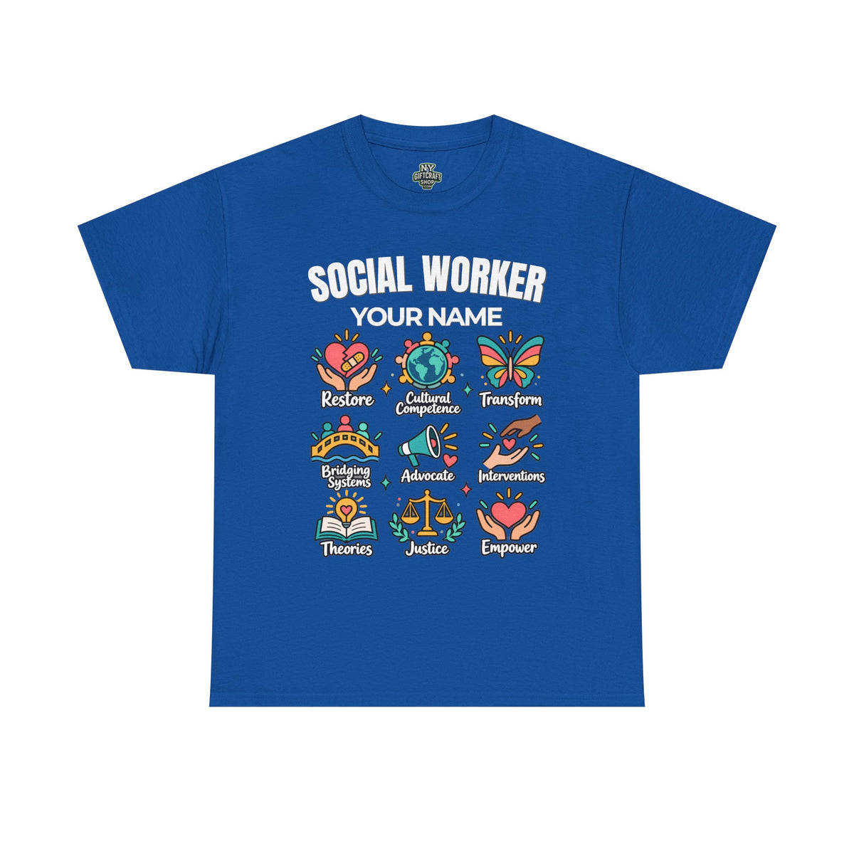Personalized Social Worker T-Shirt with Custom Name | Social Work Gift