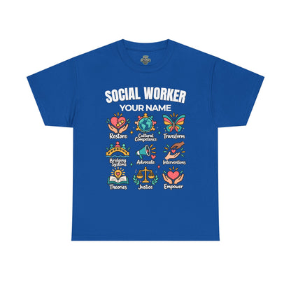 Personalized Social Worker T-Shirt with Custom Name | Social Work Gift