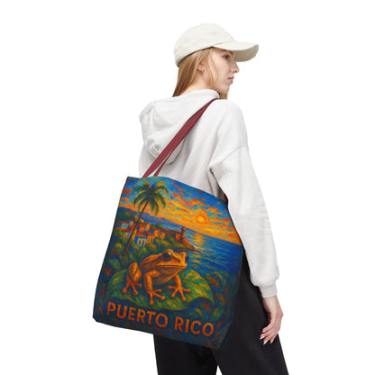 Vibrant Puerto Rico Tote Bag, Tropical Beach Bag, Eco-Friendly Shopping Tote, Summer Adventure Bag, Travel Essentials, Gift for Her