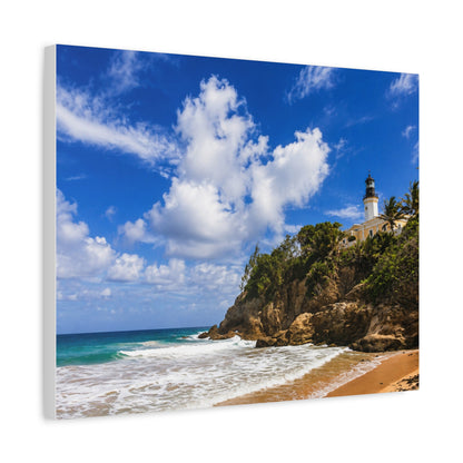 Lighthouse Beach Canvas Print — Matte Stretched Wall Art