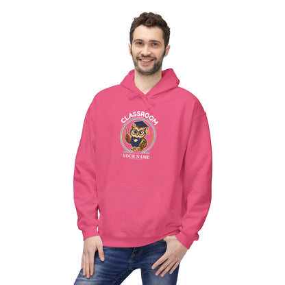 Personalized Teacher Owl Hoodie – Custom Name & Classroom Sweatshirt