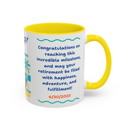 Retirement Coffee Mug, Personalized Gift, Cozy Celebration Present, Milestone Commemoration, Office Desk Decor, Retirement Gift Idea,