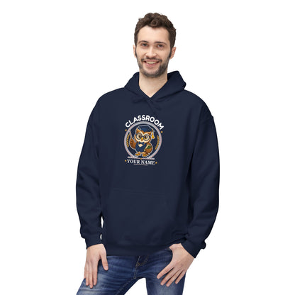 Personalized Teacher Owl Hoodie – Custom Name & Classroom Sweatshirt