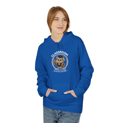 Personalized Teacher Owl Hoodie – Custom Name & Classroom Sweatshirt