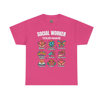 Personalized Social Worker T-Shirt with Custom Name | Social Work Gift