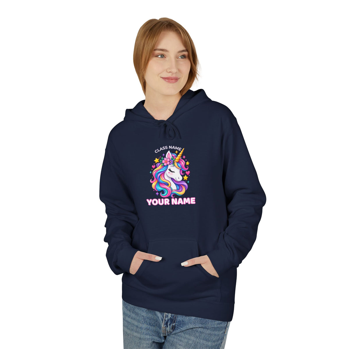 Personalized Unicorn Teacher Hoodie – Custom Name & Classroom Sweatshirt