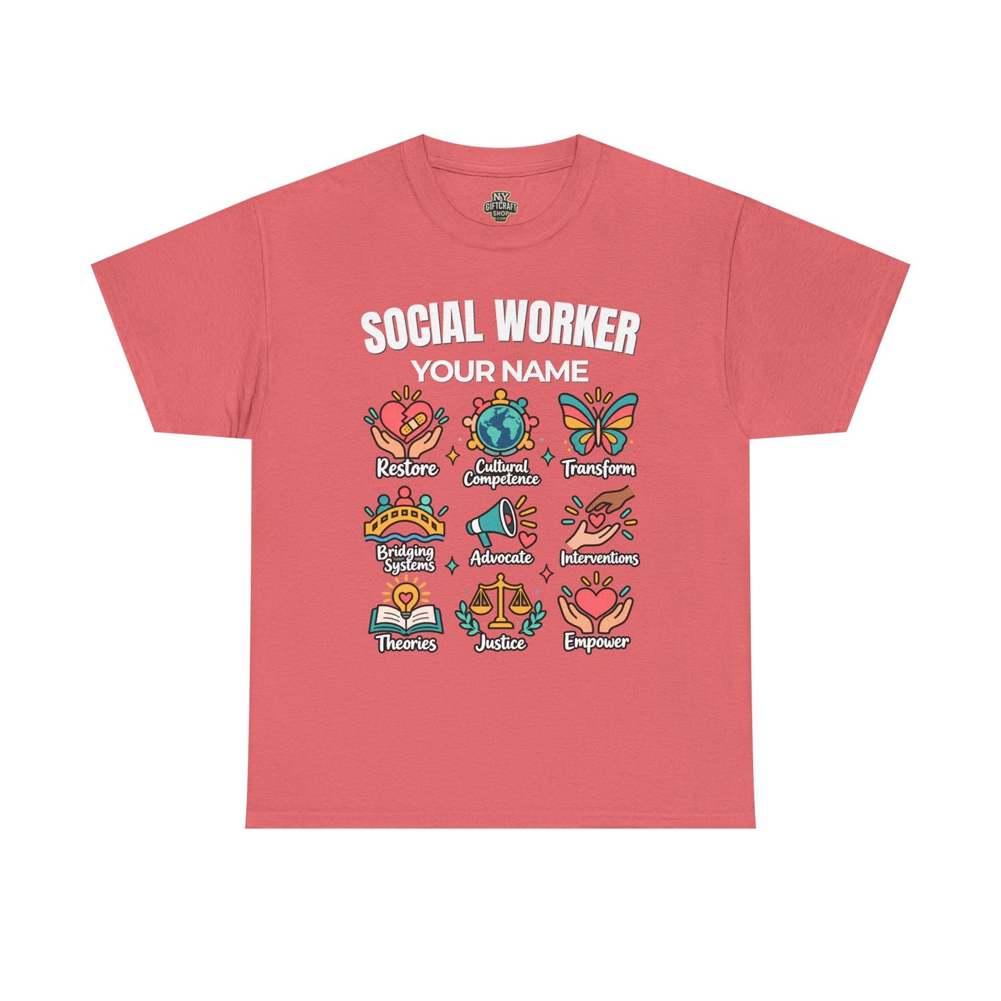 Personalized Social Worker T-Shirt with Custom Name | Social Work Gift