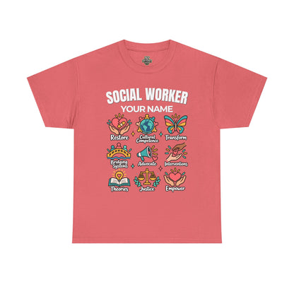 Personalized Social Worker T-Shirt with Custom Name | Social Work Gift
